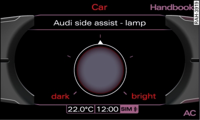 Display: Adjusting brightness of warning lamp